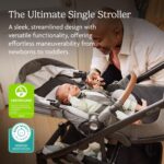 UPPAbaby Cruz V3 Stroller - from Birth + Car Seat Compatible - Full-Size, Reversible Seat - Infant Insert, Bug and Rain Shields Included - Declan (Oat Mélange/Silver Frame/Chestnut Leather) - Image 4
