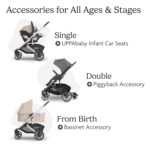 UPPAbaby Cruz V3 Stroller - from Birth + Car Seat Compatible - Full-Size, Reversible Seat - Infant Insert, Bug and Rain Shields Included - Declan (Oat Mélange/Silver Frame/Chestnut Leather) - Image 7
