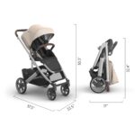 UPPAbaby Cruz V3 Stroller - from Birth + Car Seat Compatible - Full-Size, Reversible Seat - Infant Insert, Bug and Rain Shields Included - Declan (Oat Mélange/Silver Frame/Chestnut Leather) - Image 8