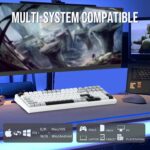 EPOMAKER x Aula F99 Wireless Mechanical Keyboard, Hot Swappable Gasket Custom Gaming Keyboard with Five-Layer Padding, Bluetooth/2.4GHz/USB-C, 8000mAh Battery (White Grey, Graywood V3 Switch) - Image 4