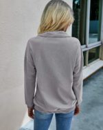 PRETTYGARDEN Women's Casual Long Sleeve Lapel Zipper Sweatshirt Drawstring Loose Pullover Tops - Image 6
