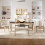 AMERLIFE 6-Piece Farmhouse Dining Table Set with 4 Upholstered Chairs and Bench, 71” Solid Wood Table, Seating for 6, for Dining Room or Kitchen, Rustic White & Walnut Finish - Image 10
