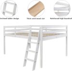 VINGLI Junior Low Loft Bed with Stairs, White Wood Loft Bed Full Size for Adults, Kids and Young Teens, No Box Spring Required,Wood Slat Support - Image 4