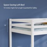 VINGLI Junior Low Loft Bed with Stairs, White Wood Loft Bed Full Size for Adults, Kids and Young Teens, No Box Spring Required,Wood Slat Support - Image 9