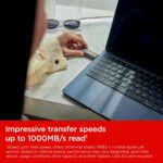 SanDisk 2TB Extreme PRO Flash Drive with USB-C - Up to 1000MB/s Read speeds and 900MB/s Write speeds - for Laptops, Computers and Tablets - High-Performance USB Type-C, Black - SDCZ890-2T00-G46 - Image 4