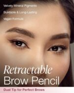 Mineral Fusion Retractable Brow Pencil (Medium Brown) - TZR 2025 Beauty Heroes Award Winner - Shape & Define Eyebrow with Blending Spoolie Brush - Velvety Smooth, Long-Lasting Color - Vegan Formula - Image 4