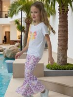 Kid Toddler Girl Clothes Outfits Short Sleeve Butterfly Top Flared Leg Pants Summer Clothing Set - Image 5