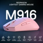 Redragon M916 PRO 3-Mode Wireless Gaming Mouse, 49G Ultra-Light 26K DPI Mouse w/Ergonomic Natural Grip Build, Full Programmable Buttons, Software Supports DIY Keybinds & DPI (1K Hz, Pink) - Image 8