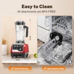Blenders for Kitchen 1800W Powerful Smoothie Blender 70 Oz Large Capacity and BPA-Free Containers with To-Go Cup Countertop Blender for Smoothies, Ice Crushing & Frozen Drinks - Image 7