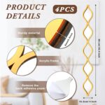 Qunclay Teardrop Mirror Wall Art Decorative Mirror Wall Decor Long Narrow Hanging Art for Apartment Living Room Bathroom Bedroom Entryway(Gold,4 Pcs) - Image 3