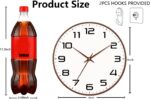 Woodgrain Wall Clock–Silent Non-Ticking Wall Clocks Battery Operated 8 Inch, Large Easy-to-Read Numbers Modern Modern Analog Clock for Bedroom Living Room Kitchen Office Gym (Brown) - Image 4