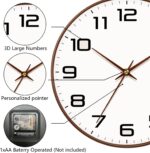 Woodgrain Wall Clock–Silent Non-Ticking Wall Clocks Battery Operated 8 Inch, Large Easy-to-Read Numbers Modern Modern Analog Clock for Bedroom Living Room Kitchen Office Gym (Brown) - Image 8