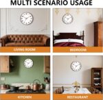 Woodgrain Wall Clock–Silent Non-Ticking Wall Clocks Battery Operated 8 Inch, Large Easy-to-Read Numbers Modern Modern Analog Clock for Bedroom Living Room Kitchen Office Gym (Brown) - Image 9