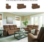Signature Design by Ashley Edenwold Contemporary Faux Leather Manual Reclining Sofa, Dark Brown - Image 7