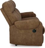 Signature Design by Ashley Edenwold Contemporary Faux Leather Manual Reclining Sofa, Dark Brown - Image 9