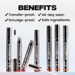 Sacheu Lip Liner STAY-N Peel Off Lip Stain — Long Lasting Matte Lip Tattoo Transfer Proof Lipstain Infused with Hyaluronic Acid & Vitamin E for All Skin Types — Vegan & Cruelty-Free, nOOHde - Image 5