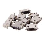 uxcell 10 Pcs USB Standard Micro Type B Female Jack 5 Pin, Metal Charging Port Socket Angle Dip Repair Replacement Parts for SMT Solder Plug Connector Smartphone Accessories - Image 5