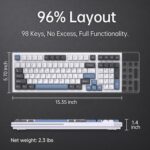 KEMOVE K98SE Mechanical Gaming Keyboard, 98 Keys LED Backlit Programmable, 96% Wired Computer Keyboard with Double Sound Dampening Foam, Pre-lubed Red Switch - Image 3