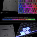 BlueFinger RGB Gaming Keyboard and Backlit Mouse Combo, USB Wired, LED Gaming Set for Laptop PC Computer Game and Work - Image 6