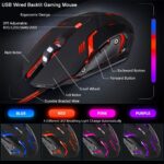 BlueFinger RGB Gaming Keyboard and Backlit Mouse Combo, USB Wired, LED Gaming Set for Laptop PC Computer Game and Work - Image 7