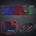 BlueFinger RGB Gaming Keyboard and Backlit Mouse Combo, USB Wired, LED Gaming Set for Laptop PC Computer Game and Work - Image 9