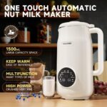 8-in-1 Automatic Nut Milk Maker Machine, 50oz Soy Milk Maker with 12 Blades, Nut Milk Maker Blender for Homemade Plant-Based Milk, Oat, Soy, with Self-Cleaning, Keep Warm, 12-Hour Delay - Image 4