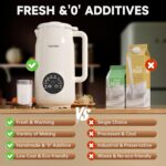 8-in-1 Automatic Nut Milk Maker Machine, 50oz Soy Milk Maker with 12 Blades, Nut Milk Maker Blender for Homemade Plant-Based Milk, Oat, Soy, with Self-Cleaning, Keep Warm, 12-Hour Delay - Image 9