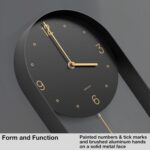 Driini Modern Pendulum Wall Clock - Decorative and Unique Metal Frame, with 8 Inch Face - Contemporary, Minimalist Design, with Silent Battery Operation - Includes Both Black and Gold Pendelum - Image 4