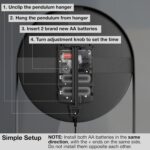 Driini Modern Pendulum Wall Clock - Decorative and Unique Metal Frame, with 8 Inch Face - Contemporary, Minimalist Design, with Silent Battery Operation - Includes Both Black and Gold Pendelum - Image 7