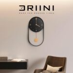 Driini Modern Pendulum Wall Clock - Decorative and Unique Metal Frame, with 8 Inch Face - Contemporary, Minimalist Design, with Silent Battery Operation - Includes Both Black and Gold Pendelum - Image 8