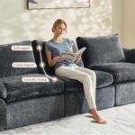 Vamcheer Modular Sectional Cloud Couch, Utra Soft U Shaped Couch with 2 Movable Ottoman, Deep Seat Boneless Couches for Living Room Bedroom, No Assembly Required, Grey - Image 4