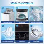 Bonnlo 25LBS Fully Automatic Washer, 2 in 1 Portable Washing Machine, Top Load Washer and Spin Dryer Combo with Drain Pump, 10 Washing Programs & 5 Water Level for Home, Apartment - Image 5