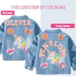 Personalized Patch Denim Jacket with Names, Custom Name Jeans Jacket, Christmas Gifts for Girls Boys, Customized 1-10st Birthday Gifts, Custom Toddler Spring&Fall Outerwear Jackets - Image 4