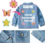 Personalized Patch Denim Jacket with Names, Custom Name Jeans Jacket, Christmas Gifts for Girls Boys, Customized 1-10st Birthday Gifts, Custom Toddler Spring&Fall Outerwear Jackets - Image 5