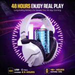 Wireless Gaming Headset with Noise Canceling Microphone for PS5, PC, PS4, 2.4G/Bluetooth Gaming Headphones with USB and Type-c Connector, Wired Mode for Controller Gamecube - Image 4