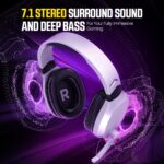 Wireless Gaming Headset with Noise Canceling Microphone for PS5, PC, PS4, 2.4G/Bluetooth Gaming Headphones with USB and Type-c Connector, Wired Mode for Controller Gamecube - Image 6