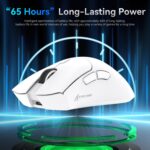 MAMBASNAKE Attack Shark R1 Wireless Gaming Mouse,PAW3311 Optical Sensor 18K DPI,59g Ultralight 2.4Ghz/BT/Wired Computer Mice for Win/Mac - White - Image 5