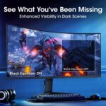 KOORUI 34-inch Curved Ultrawide WQHD 3440×1440 Gaming Monitor, 180Hz 1000R- PIP/PBP, 1ms(MPRT), HDR400, DCI-P3 95%, FreeSync Premium, 1 x DP 1.4 & 2 x HDMI 2.0, Tilt Height Swivel Adjustment, 34E6UC - Image 8