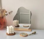Irregular Aesthetic Vanity Mirror Frameless, Decorative Desk Tabletop Acrylic Mirrors with Wooden Stand for Living Room, Bedroom, and Minimal Spaces Home Decor - Cloud Shape - Image 8