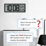 WallarGe Backlight Digital Wall Clock Battery Operated - with Temperature and Date 14.5'' Large Digital Wall Clock, Easy to Read and Set, Auto DST - Image 10
