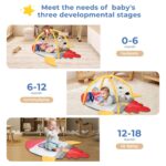 IPOZITO Baby Play Gym & Activity Mat for Sensory Development, Baby Tummy Time Play Mat to Improve Motor Skills and Visual Tracking， Newborn Infant Baby Essentials Gift - Image 5