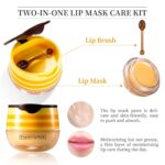 4 PCS Honey Lip Balm Pot, Strawberry & Honey Lip Mask, Reduces Lines, Hydrate & Moisturizing Skin Care, Prevention Dry Cracked Lips Repair Treatment - Image 4