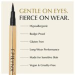 Liquid Eyeliner - Hypoallergenic Eyeliner with Fine Brush Tip, Long-Lasting Waterproof Eye Liner - Cruelty-Free, Vegan, Hypoallergenic, Gluten-Free, Smooth Application Liquid Eye Liner, Black 2mL - Image 6