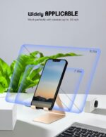 Desk Cell Phone Stand Phone Holder, Aluminum Phone Cradle Dock for iPhone17 16 15 14 13 12 pro Mini 11 X Xs max 8 7 6 6s Plus SE Samsung All Smart Phones, Rose Gold - Image 8