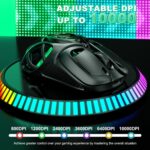 Wireless Gaming Mouse, Tri-Mode 2.4G/USB-C/Bluetooth 5.3 RGB Wireless Mouse, 10000 DPI, 60Hrs Battery, Ultra-Light Ergonomic Design, Rechargeable Computer Mice Compatible with PC Mac Laptop - Image 4