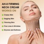 Neck Firming Cream for Crepey Skin, Firm Lift Neck Cream with Roller Design for Skin Deep Moisturizing, Tightening, and Lifting, Suitable for All Ages Women and Men, 4.20 FL OZ, White - Image 4