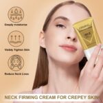 Neck Firming Cream for Crepey Skin, Firm Lift Neck Cream with Roller Design for Skin Deep Moisturizing, Tightening, and Lifting, Suitable for All Ages Women and Men, 4.20 FL OZ, White - Image 5