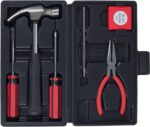 Stalwart - 75-HT1007 Household Hand Tools, Tool Set - 6 Piece by , Set Includes – Hammer, Screwdriver Set, Pliers (Tool Kit for the Home, Office, or Car) Black - Image 4