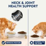 Elevated Cat Bowls for Indoor Cats – Modern Acrylic Cat Food Table with 2 Ceramic Dishes, Adjustable Height (4.05"/2.87"), Set of 1 - Image 6