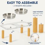 Elevated Cat Bowls for Indoor Cats – Modern Acrylic Cat Food Table with 2 Ceramic Dishes, Adjustable Height (4.05"/2.87"), Set of 1 - Image 7